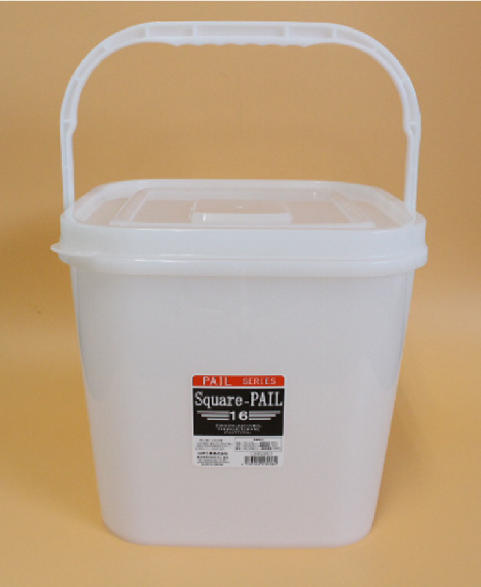 ふた付プラスチックバケツ スクエアペール16L